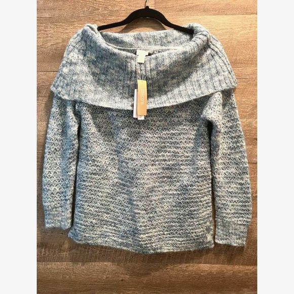 Chico's Sequin Shine Dorothy Off the Shoulder Pullover Sweater Size 0/37 Chest - Picture 2 of 7